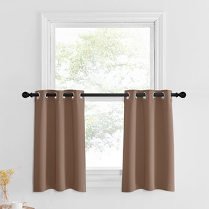NICETOWN Kitchen Tiers Curtains for Small Window Bathroom, 52 W x 30 L(Cappuccino)