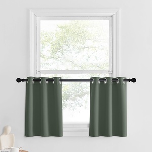 NICETOWN Kitchen Tiers Curtains for Small Window Bathroom, 52 W x 30 L(Dark Mallard)
