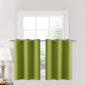NICETOWN Kitchen Tiers Curtains for Small Window Bathroom, 52 W x 30 L(Fresh Green)