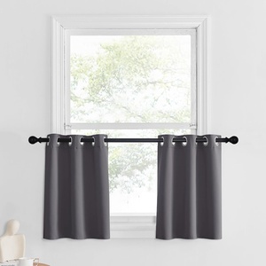 NICETOWN Kitchen Tiers Curtains for Small Window Bathroom, 52 W x 30 L(Grey)
