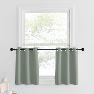 NICETOWN Kitchen Tiers Curtains for Small Window Bathroom, 52 W x 30 L(Greyish Green)