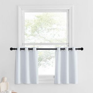NICETOWN Kitchen Tiers Curtains for Small Window Bathroom, 52 W x 30 L(Greyish White)