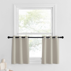 NICETOWN Kitchen Tiers Curtains for Small Window Bathroom, 52 W x 30 L(Natural)