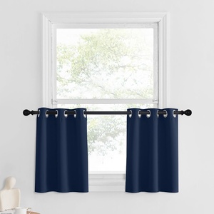 NICETOWN Kitchen Tiers Curtains for Small Window Bathroom, 52 W x 30 L(Navy)