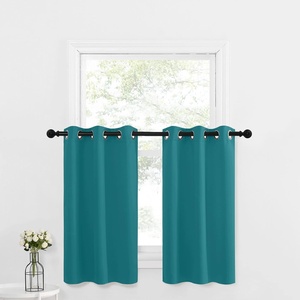 NICETOWN Kitchen Tiers Curtains for Small Window Bathroom, 52 W x 30 L(Peacock Teal)