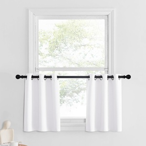 NICETOWN Kitchen Tiers Curtains for Small Window Bathroom, 52 W x 30 L(Pure White)