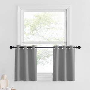 NICETOWN Kitchen Tiers Curtains for Small Window Bathroom, 52 W x 30 L(Silver Grey)