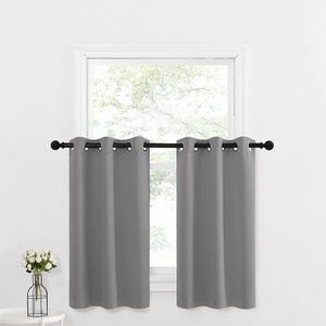 NICETOWN Kitchen Tiers Curtains for Small Window Bathroom, 52 W x 30 L(Sliver Grey)