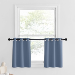 NICETOWN Kitchen Tiers Curtains for Small Window Bathroom, 52 W x 30 L(Stone Blue)