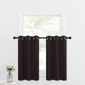 NICETOWN Kitchen Tiers Curtains for Small Window Bathroom, 52 W x 30 L(Toffee Brown)
