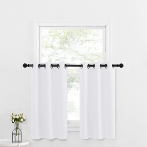 NICETOWN Kitchen Tiers Curtains for Small Window Bathroom, 52 W x 30 L(White)