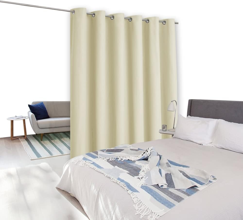 image:imageNICETOWN 100 Blackout Linen Curtain for Patio Sliding Door W100 x L84 inBeige
