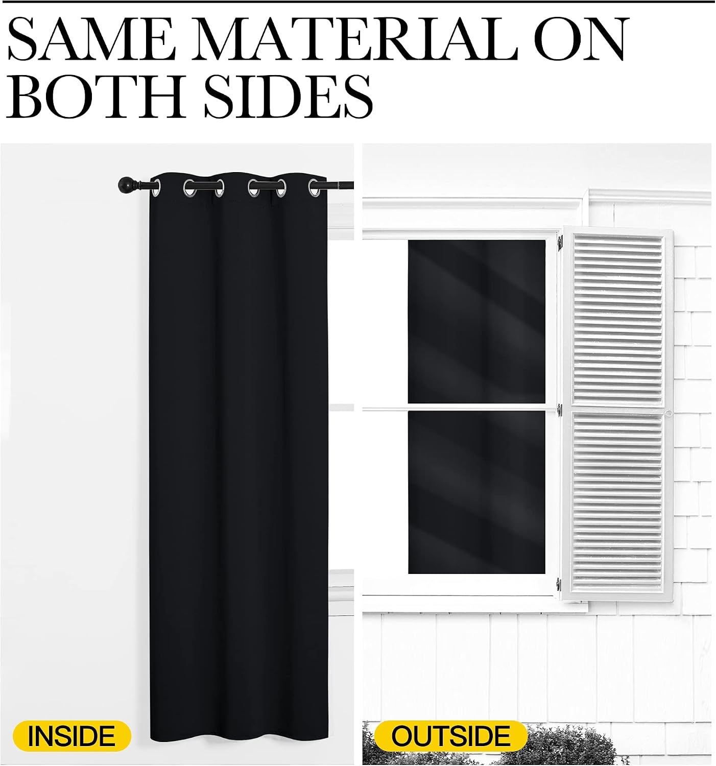 image:imageNICETOWN 100 Blackout Linen Curtain for Patio Sliding Door W100 x L84 inBlack