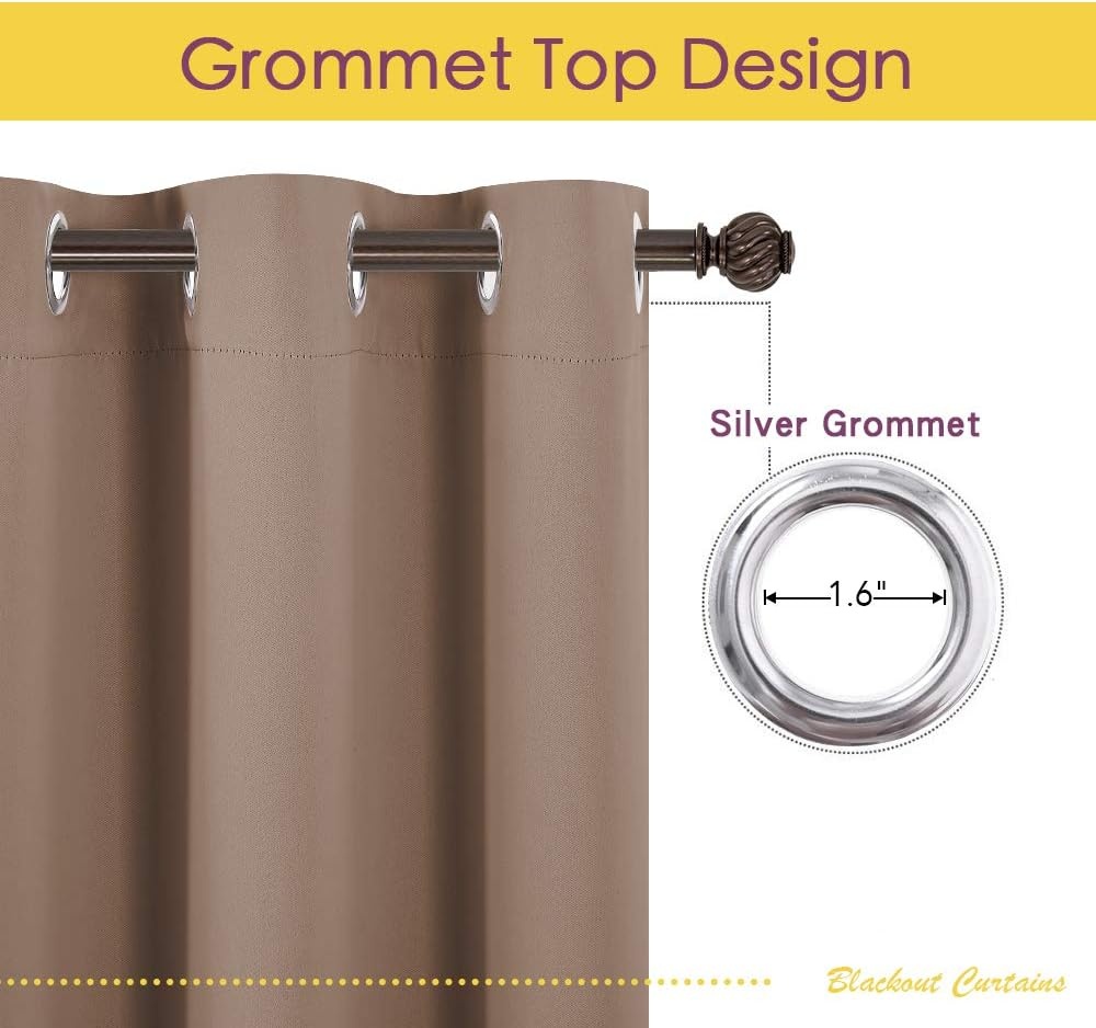 image:imageNICETOWN 100 Blackout Linen Curtain for Patio Sliding Door W100 x L84 inCappuccino