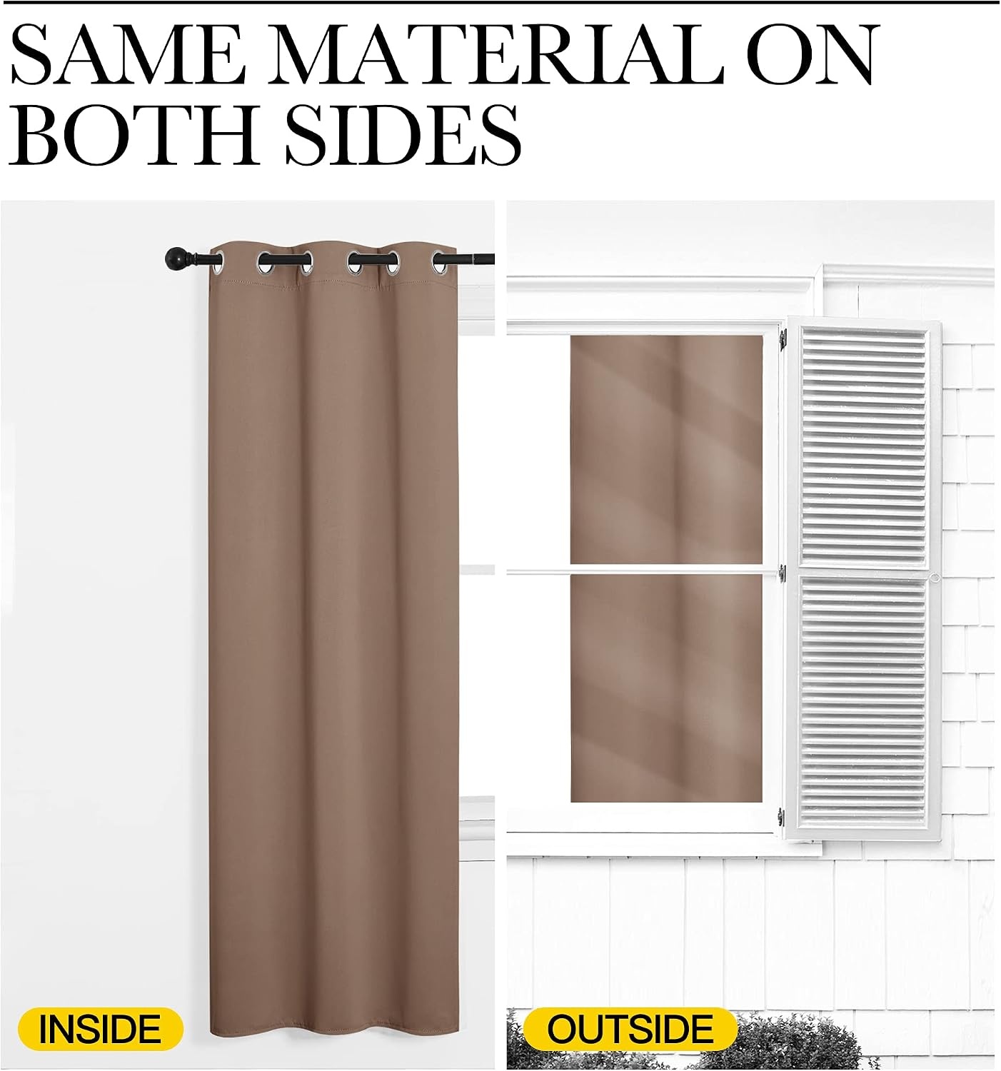 image:imageNICETOWN 100 Blackout Linen Curtain for Patio Sliding Door W100 x L84 inCappuccino