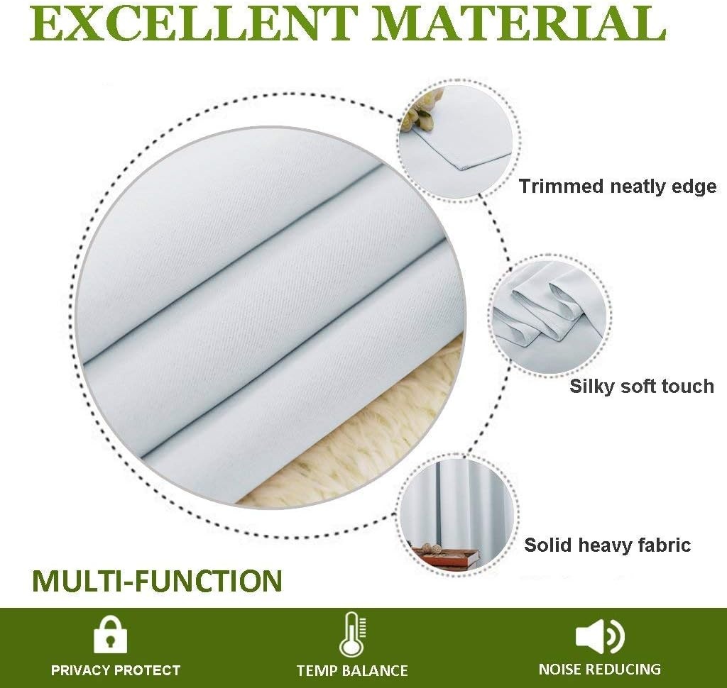image:imageNICETOWN 100 Blackout Linen Curtain for Patio Sliding Door W100 x L84 inCloud Grey