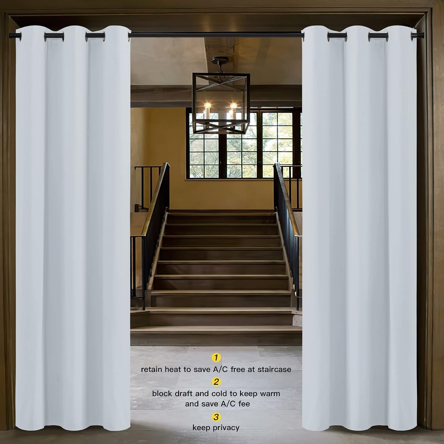 image:imageNICETOWN 100 Blackout Linen Curtain for Patio Sliding Door W100 x L84 inCloud Grey