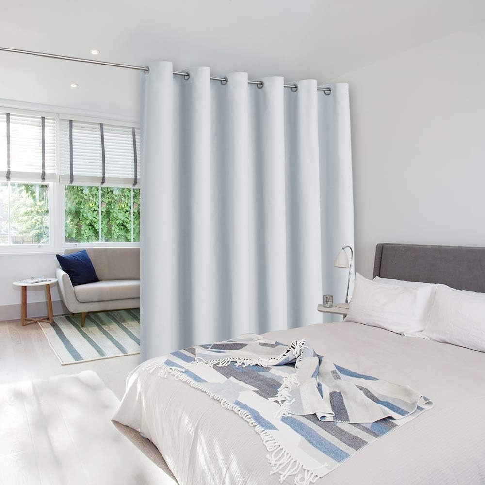 image:imageNICETOWN 100 Blackout Linen Curtain for Patio Sliding Door W100 x L84 inCloud Grey