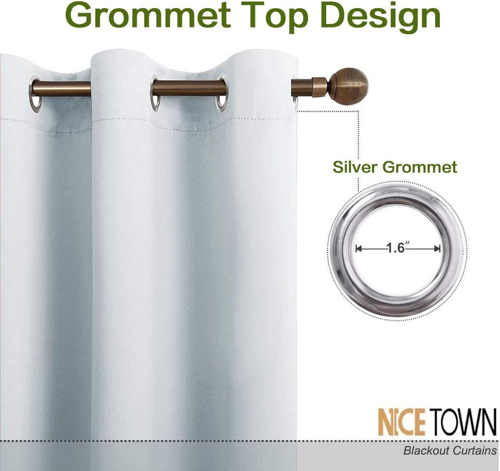 image:imageNICETOWN 100 Blackout Linen Curtain for Patio Sliding Door W100 x L84 inCloud Grey