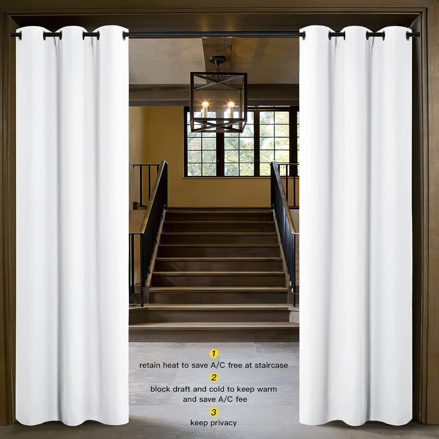 image:imageNICETOWN 100 Blackout Linen Curtain for Patio Sliding Door W100 x L84 inCloud Grey