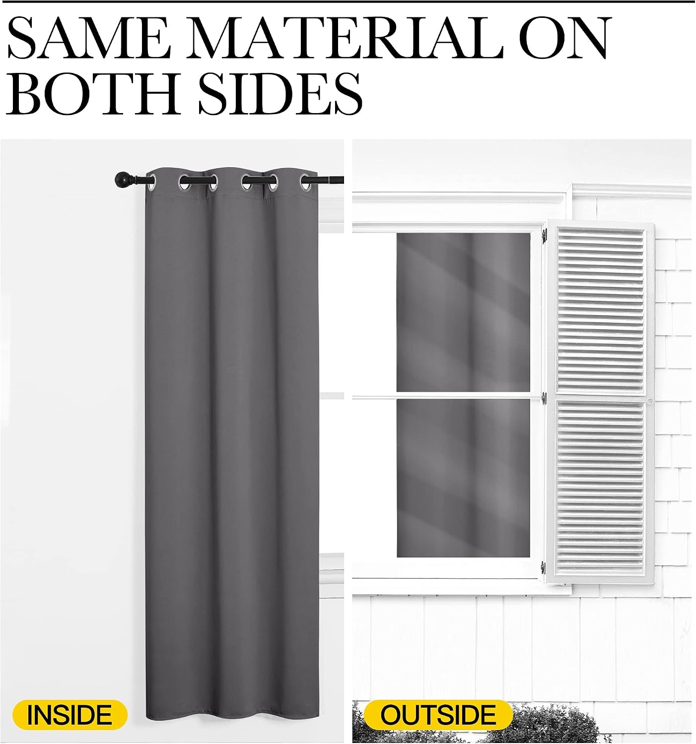 image:imageNICETOWN 100 Blackout Linen Curtain for Patio Sliding Door W100 x L84 inGrey