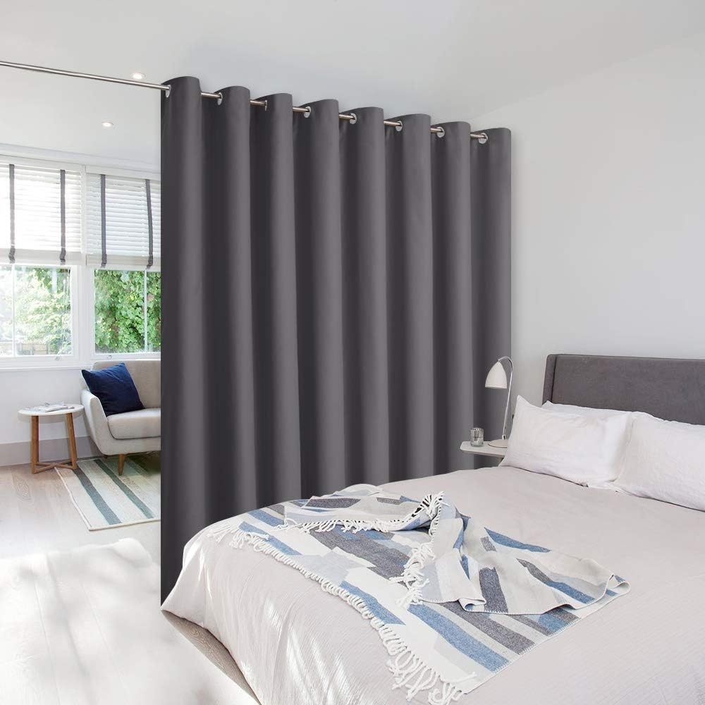 image:imageNICETOWN 100 Blackout Linen Curtain for Patio Sliding Door W100 x L84 inGrey
