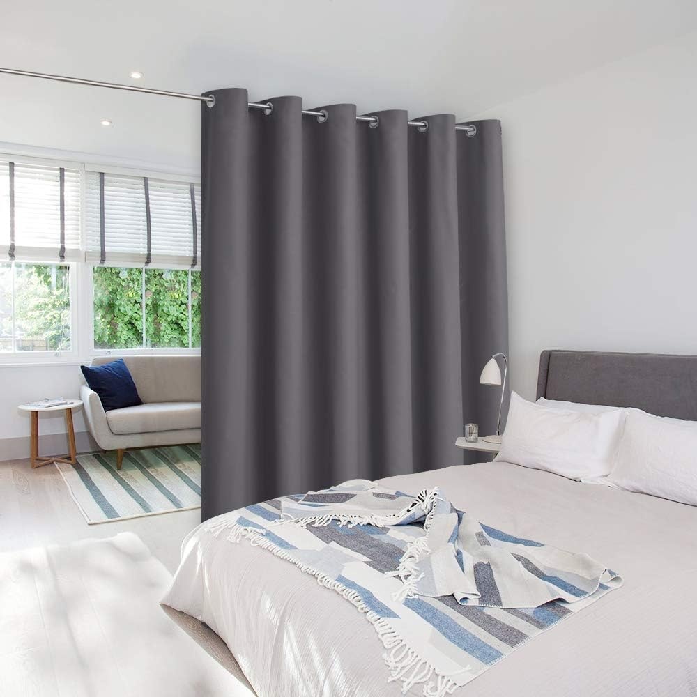 image:imageNICETOWN 100 Blackout Linen Curtain for Patio Sliding Door W100 x L84 inGrey