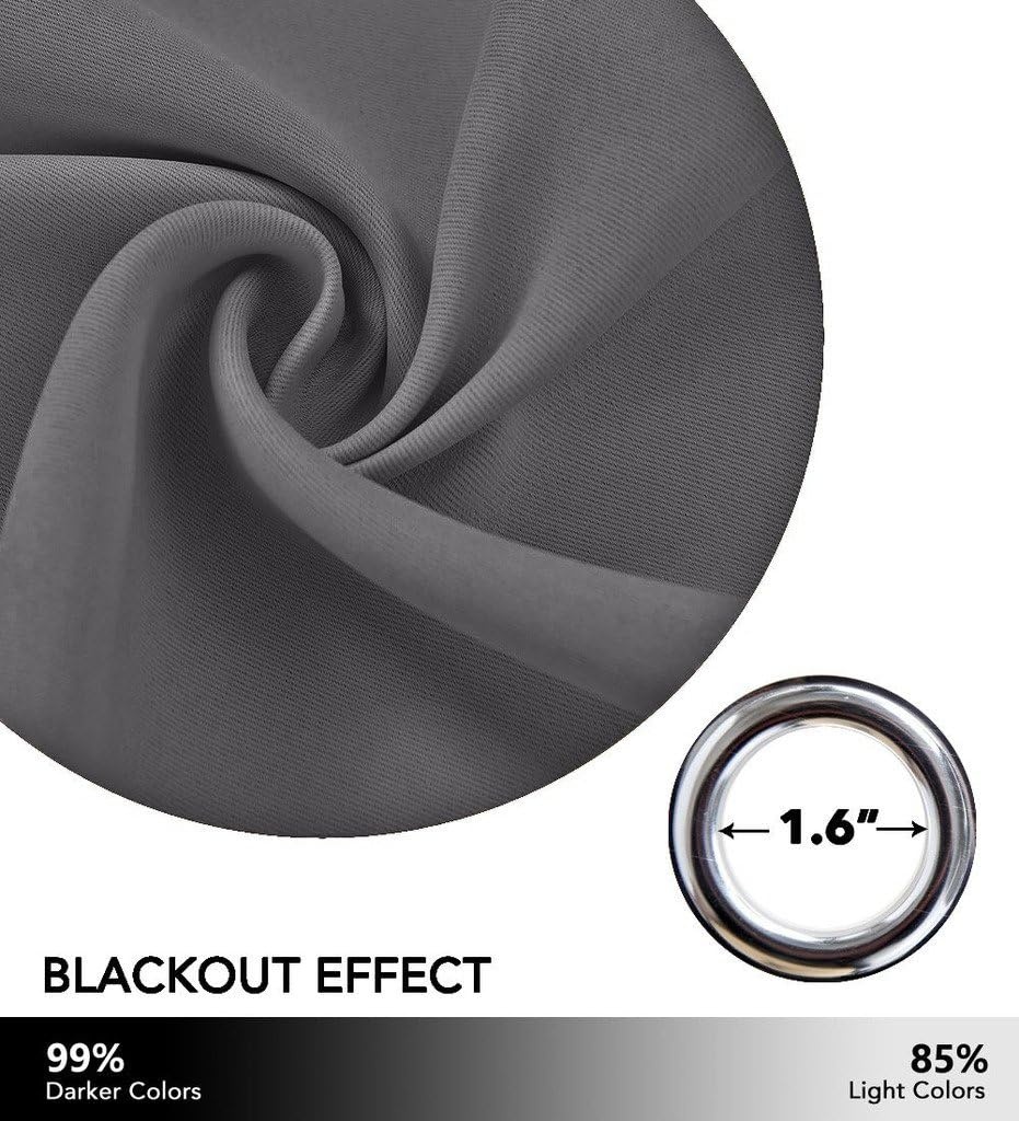 image:imageNICETOWN 100 Blackout Linen Curtain for Patio Sliding Door W100 x L84 inGrey