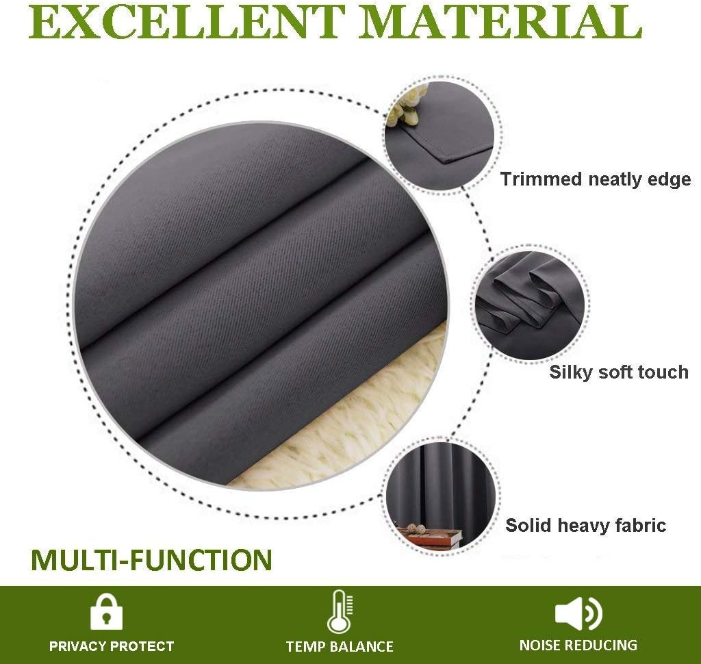 image:imageNICETOWN 100 Blackout Linen Curtain for Patio Sliding Door W100 x L84 inGrey