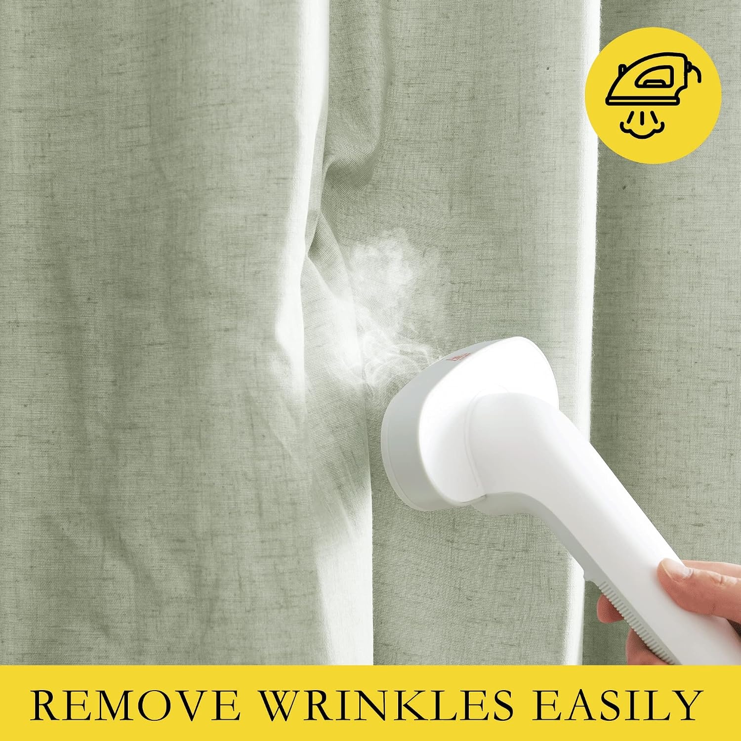 image:imageNICETOWN 100 Blackout Linen Curtain for Patio Sliding Door W100 x L84 inSage Green