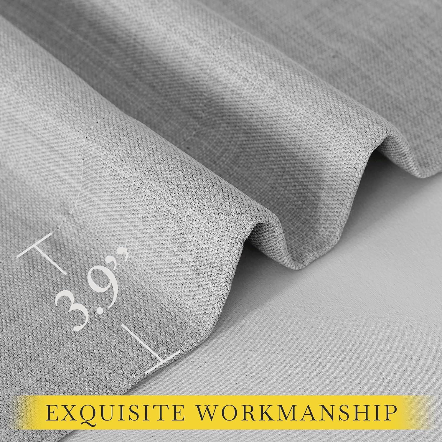 image:imageNICETOWN 2 Panels Faux Linen 100 Blackout Curtains for Living Room Rod PocketBack TabHook Belt Room Darkening Window Treatment with Liner Thermal Curtains for Bedroom Natural W50 x L96Light Grey