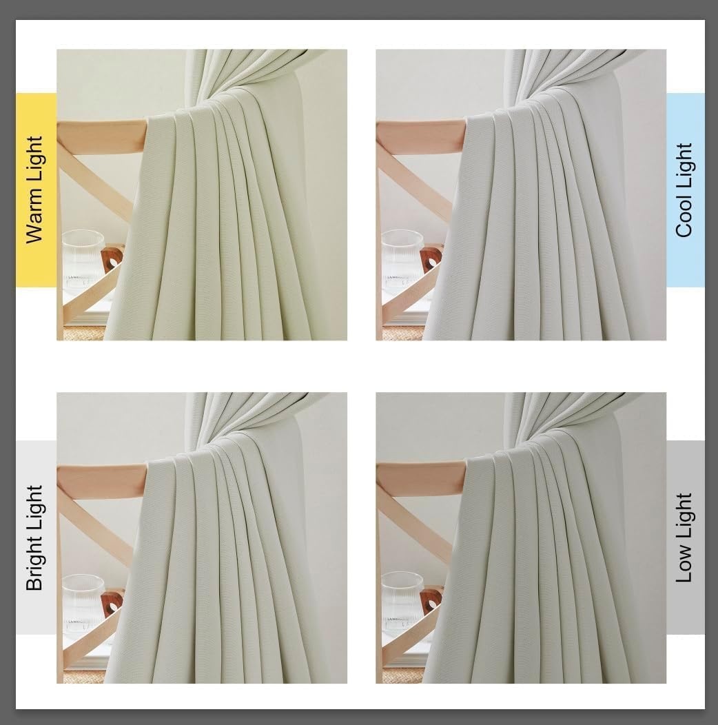 image:imageNICETOWN 2 Panels Faux Linen 100 Blackout Curtains for Living Room Rod PocketBack TabHook Belt Room Darkening Window Treatment with Liner Thermal Curtains for Bedroom Natural W50 x L96Natural