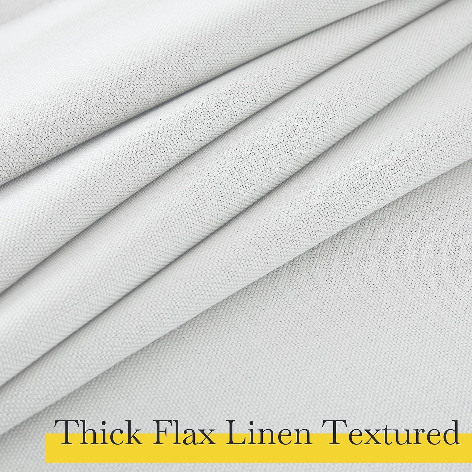 image:imageNICETOWN 2 Panels Faux Linen 100 Blackout Curtains for Living Room Rod PocketBack TabHook Belt Room Darkening Window Treatment with Liner Thermal Curtains for Bedroom Natural W50 x L96100 Blackout Greyish White