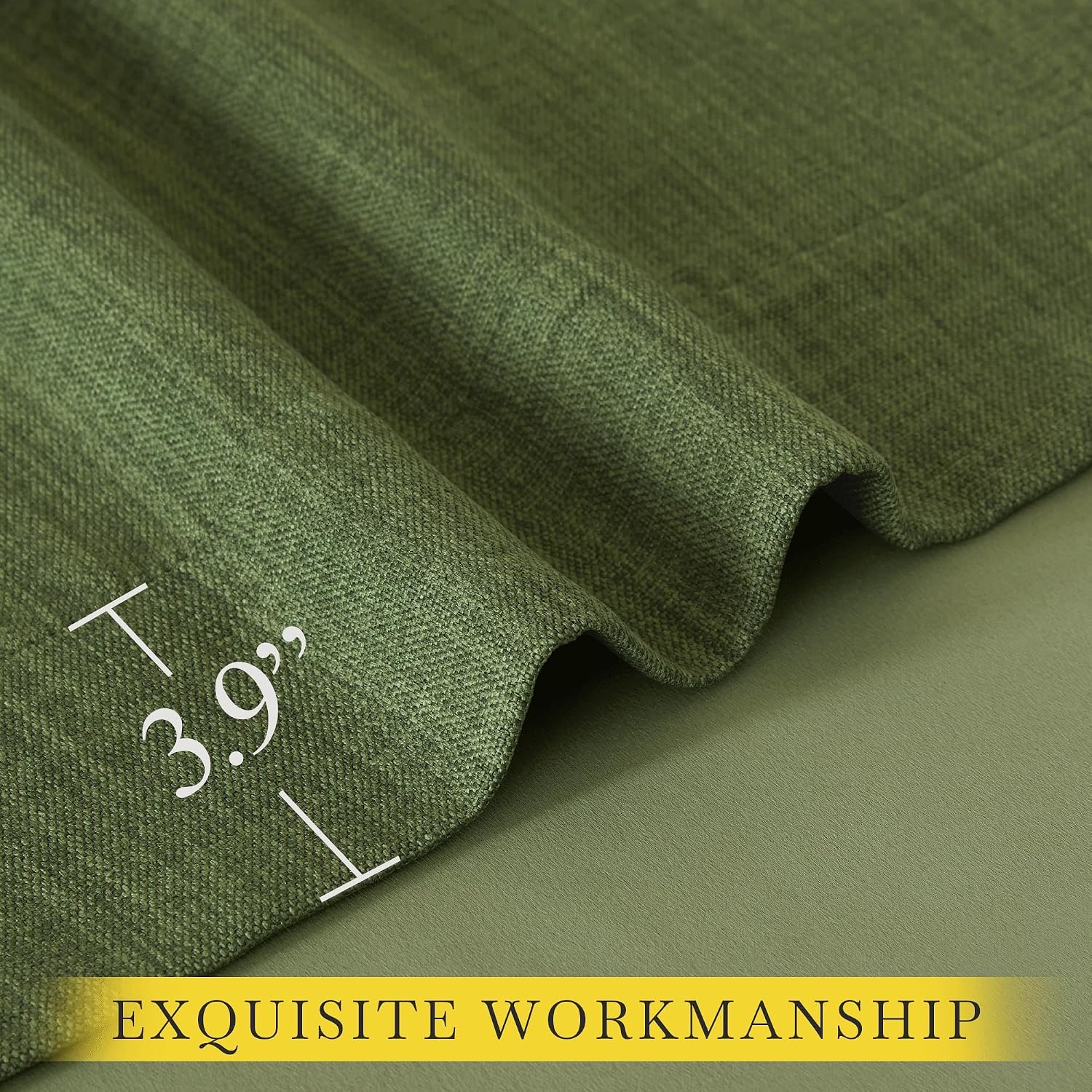 image:imageNICETOWN 2 Panels Faux Linen 100 Blackout Curtains for Living Room Rod PocketBack TabHook Belt Room Darkening Window Treatment with Liner Thermal Curtains for Bedroom Natural W50 x L96Forest Green