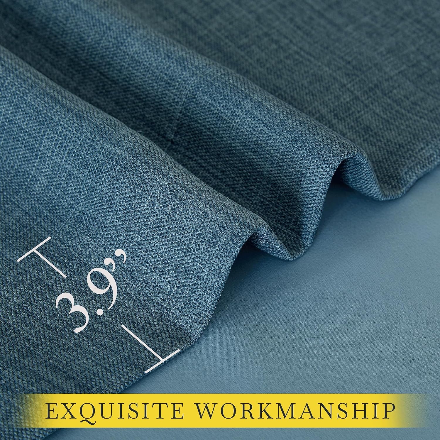image:imageNICETOWN 2 Panels Faux Linen 100 Blackout Curtains for Living Room Rod PocketBack TabHook Belt Room Darkening Window Treatment with Liner Thermal Curtains for Bedroom Natural W50 x L96Greyish Blue