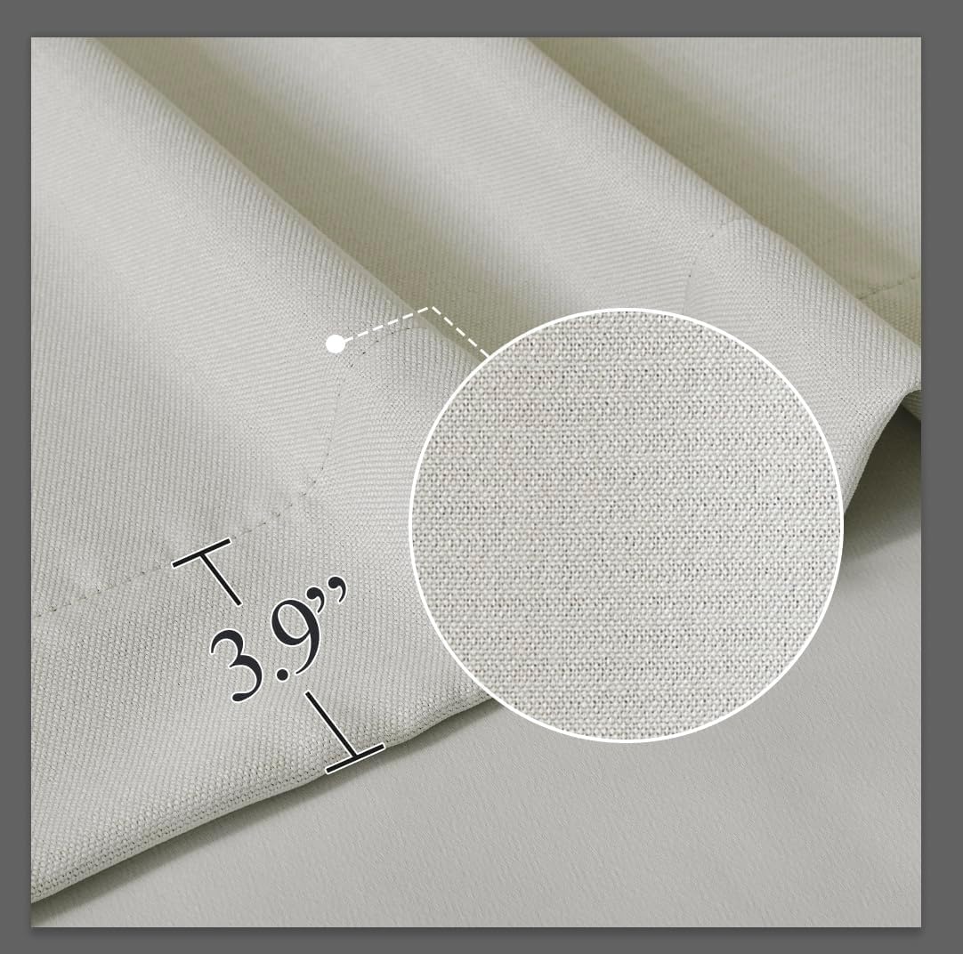 image:imageNICETOWN 2 Panels Faux Linen 100 Blackout Curtains for Living Room Rod PocketBack TabHook Belt Room Darkening Window Treatment with Liner Thermal Curtains for Bedroom Natural W50 x L96Natural