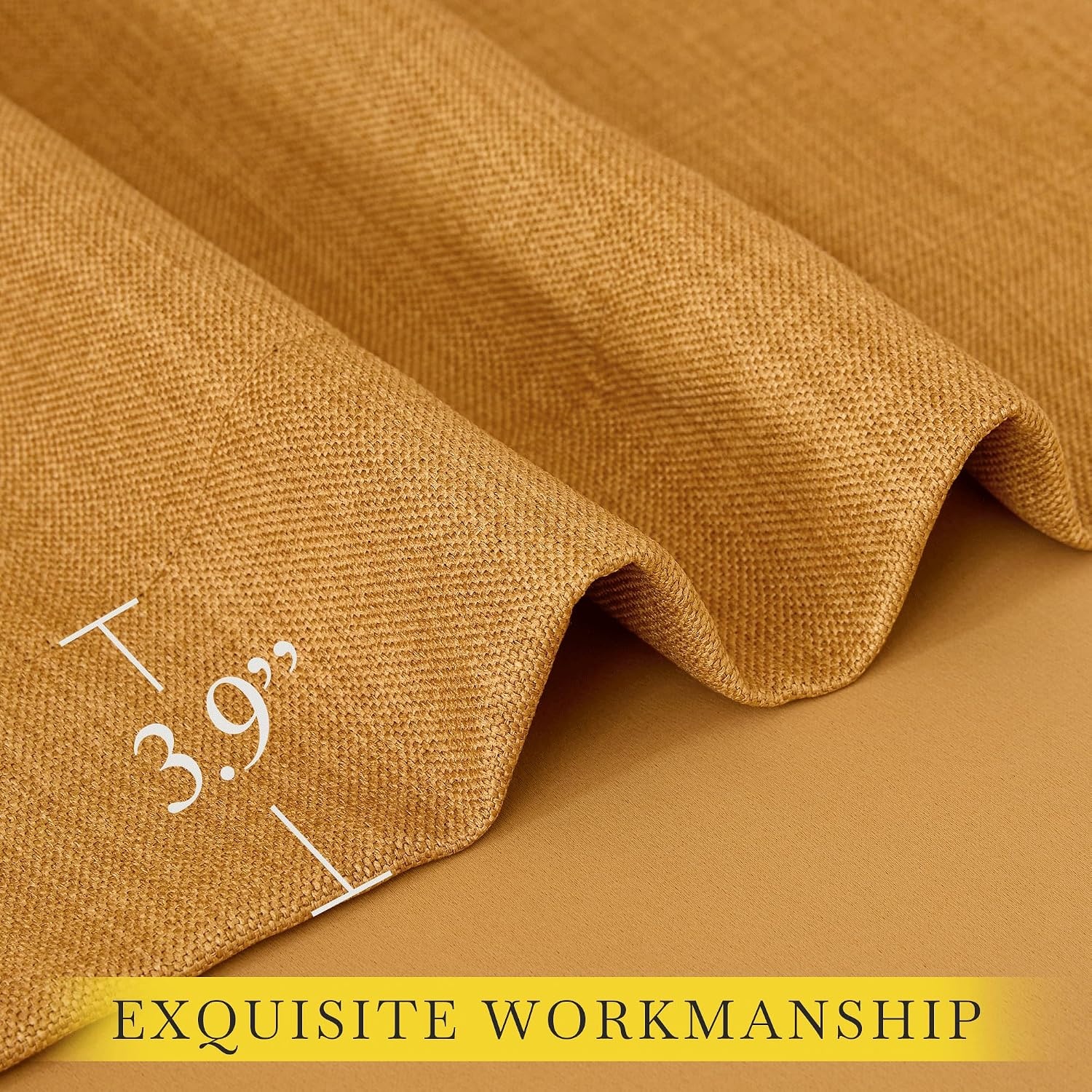image:imageNICETOWN 2 Panels Faux Linen 100 Blackout Curtains for Living Room Rod PocketBack TabHook Belt Room Darkening Window Treatment with Liner Thermal Curtains for Bedroom Natural W50 x L96Hook Belt Gold Brown