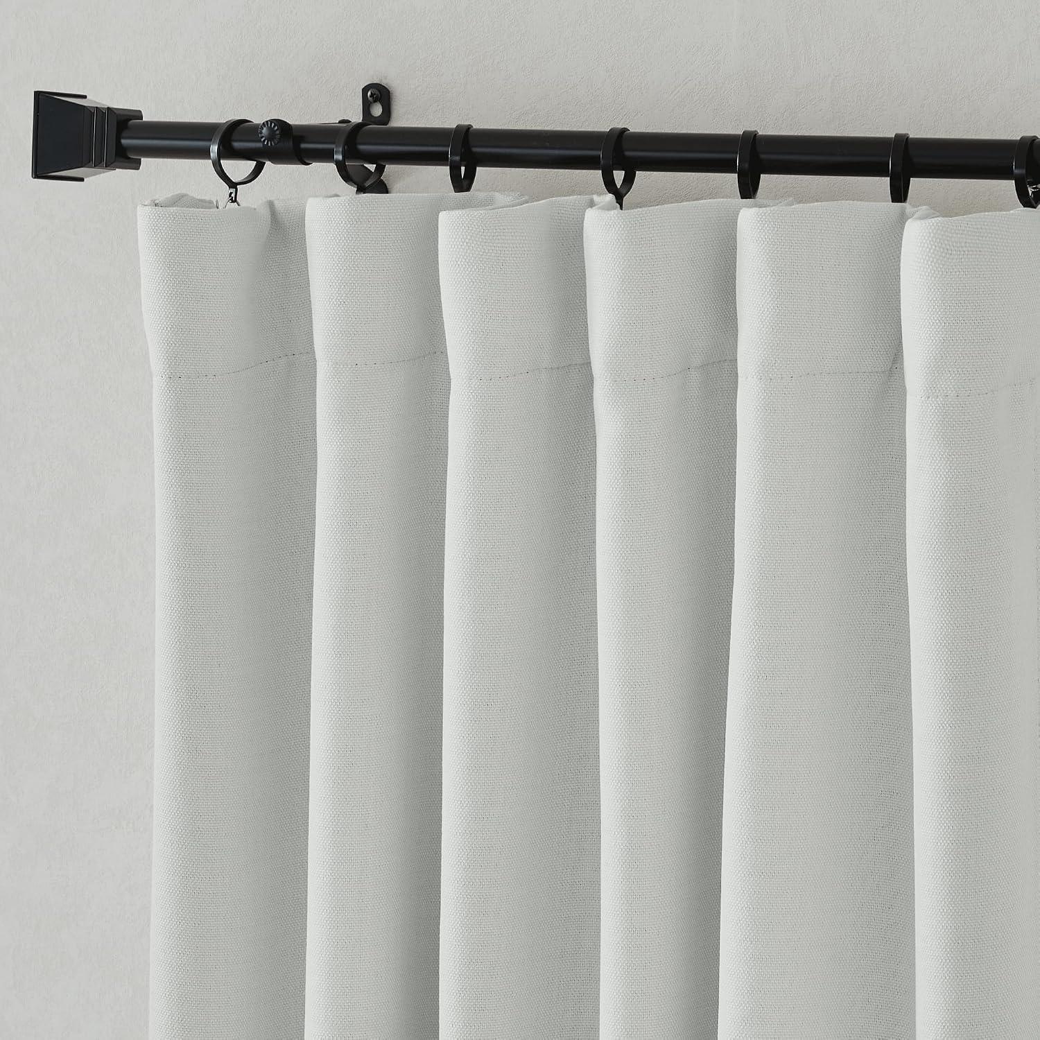 image:imageNICETOWN 2 Panels Faux Linen 100 Blackout Curtains for Living Room Rod PocketBack TabHook Belt Room Darkening Window Treatment with Liner Thermal Curtains for Bedroom Natural W50 x L96Greyish White