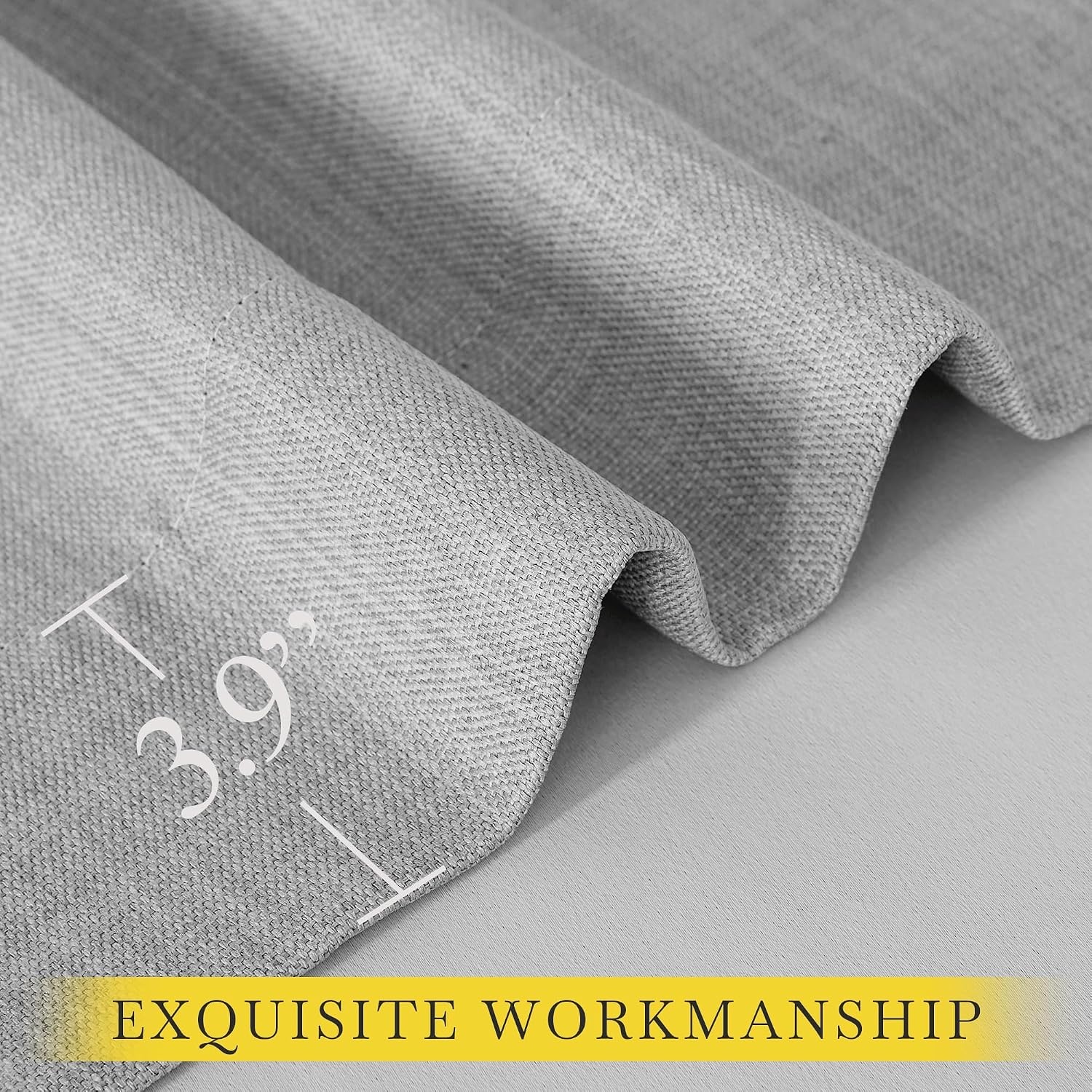image:imageNICETOWN 2 Panels Faux Linen 100 Blackout Curtains for Living Room Rod PocketBack TabHook Belt Room Darkening Window Treatment with Liner Thermal Curtains for Bedroom Natural W50 x L96Light Grey