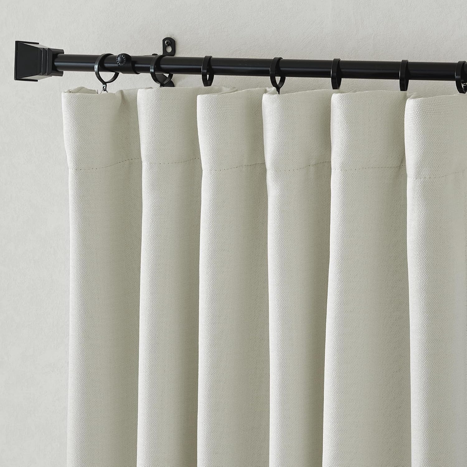image:imageNICETOWN 2 Panels Faux Linen 100 Blackout Curtains for Living Room Rod PocketBack TabHook Belt Room Darkening Window Treatment with Liner Thermal Curtains for Bedroom Natural W50 x L96Natural