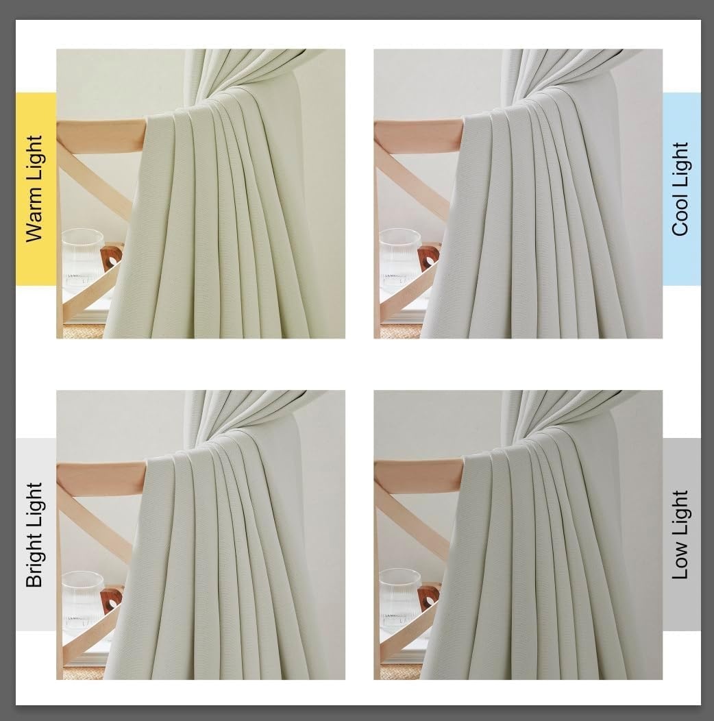 image:imageNICETOWN 2 Panels Faux Linen 100 Blackout Curtains for Living Room Rod PocketBack TabHook Belt Room Darkening Window Treatment with Liner Thermal Curtains for Bedroom Natural W50 x L96Natural