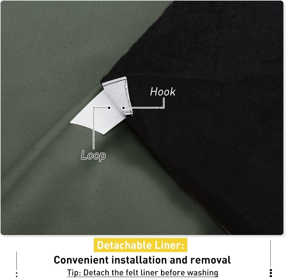 image:imageNICETOWN Sound Barrier 100 Blackout Divider Curtains 84 Noise Heat and Cold Blocking Drapes with Felt Fabric Lining for Noise ReducingNurseryDaytime SleepBedroom White 2 PCs 52 WideDark Mallard