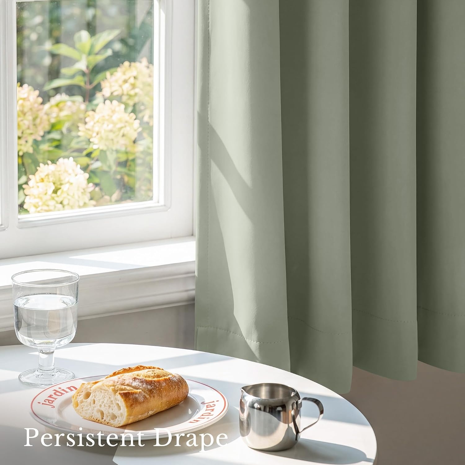 image:imageNICETOWN White Blackout Curtains 52 x 84 inches Long 2 Panels for BedroomGreyish Green