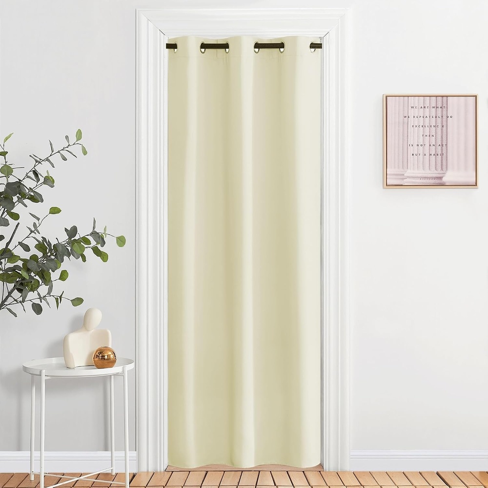 image:imageNICETOWN 100 Blackout Linen Curtain for Patio Sliding Door W100 x L84 inBeige