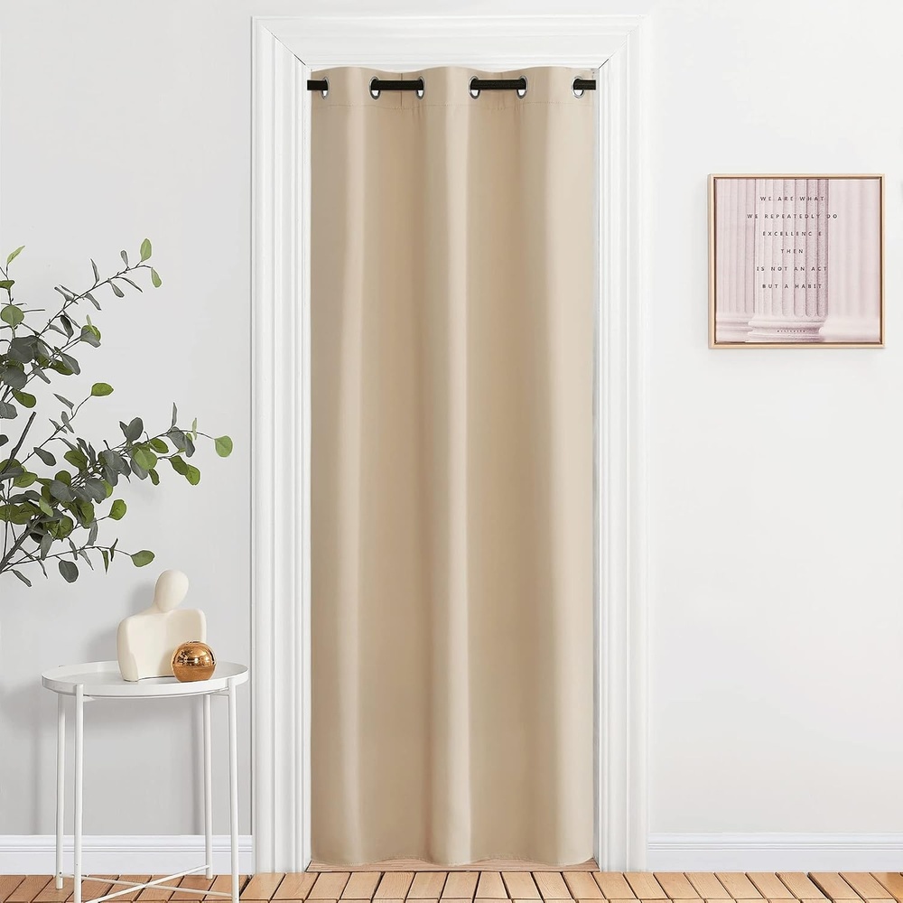 image:imageNICETOWN 100 Blackout Linen Curtain for Patio Sliding Door W100 x L84 inBiscotti Beige