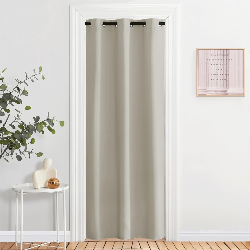 image:imageNICETOWN 100 Blackout Linen Curtain for Patio Sliding Door W100 x L84 inNatural