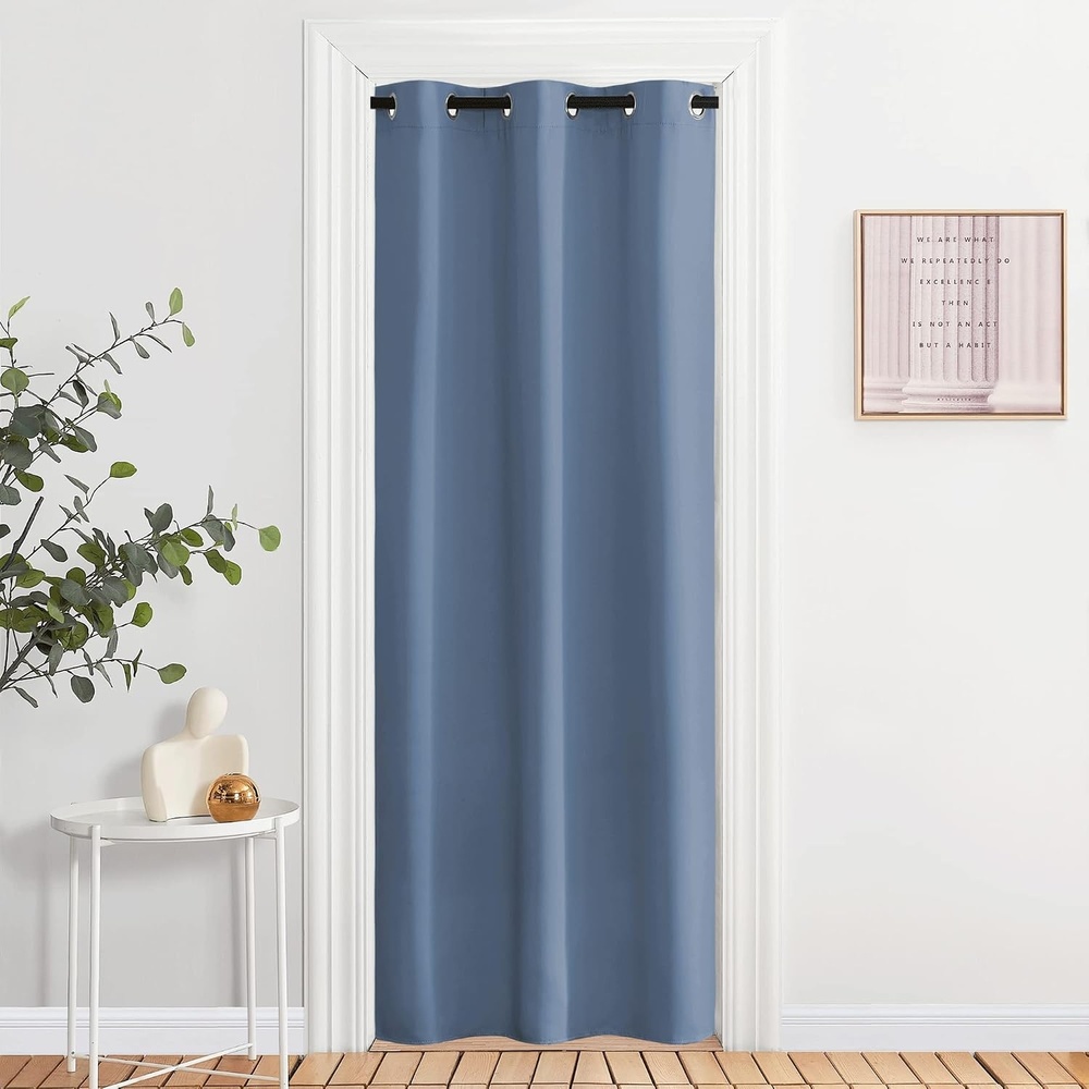 image:imageNICETOWN 100 Blackout Linen Curtain for Patio Sliding Door W100 x L84 inStone Blue