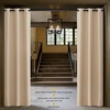 NICETOWN 100% Blackout Linen Curtain for Patio Sliding Door W100 x L84 in(Biscotti Beige)