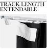 NICETOWN 100% Blackout Linen Curtain for Patio Sliding Door W100 x L84 in(Black（with Adjustable Ceiling Track))