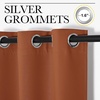 NICETOWN 100% Blackout Linen Curtain for Patio Sliding Door W100 x L84 in(Burnt Orange)